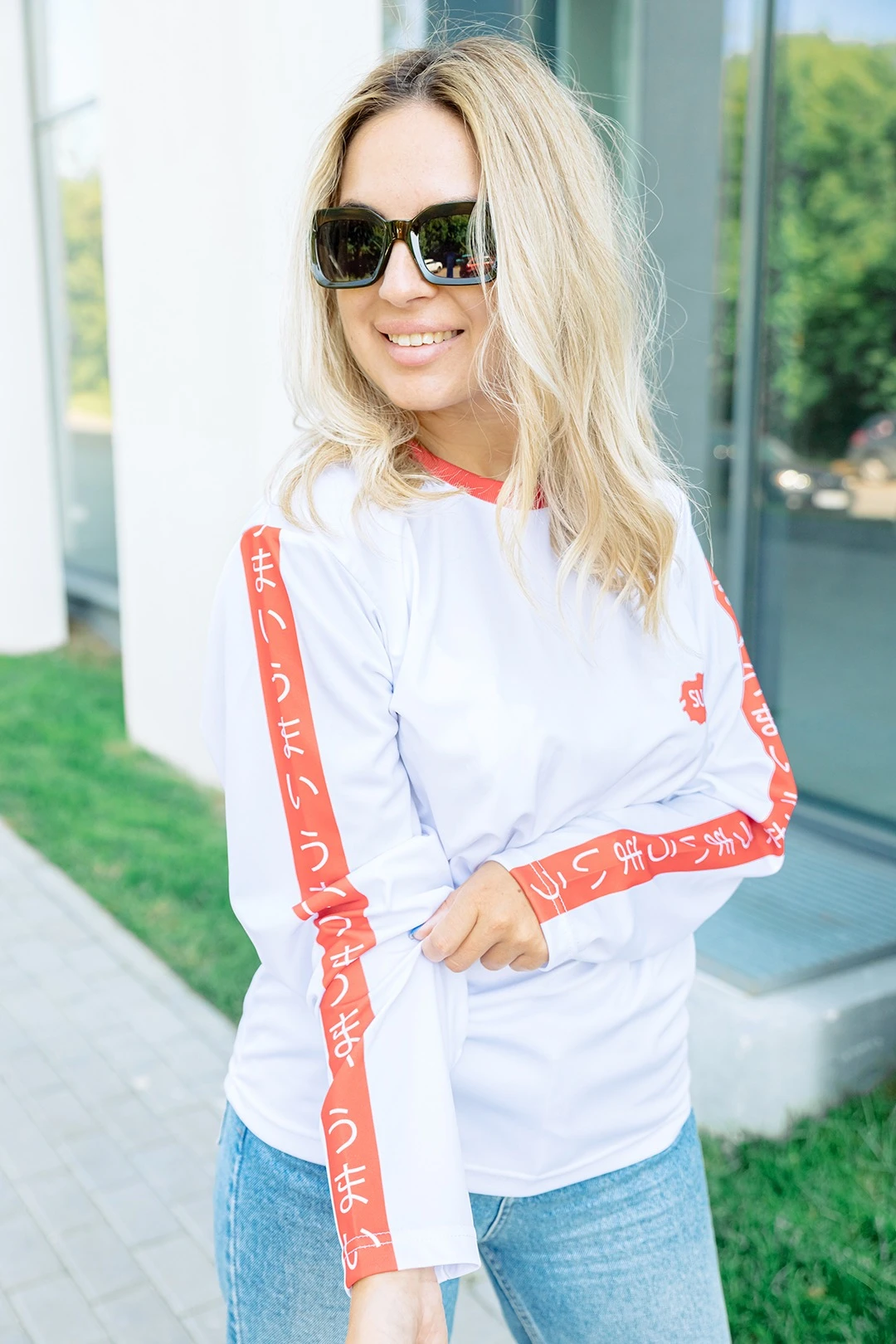 Купить лонгслив Гэлэкси Плюс женский с полной запечаткой "Osaka"