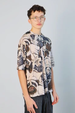 Футболка Макс оверсайз унисекс из кулирки с полной запечаткой "Dog"