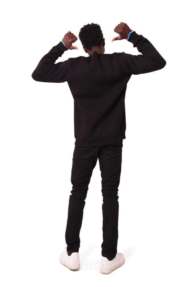 Свитшот Тревис из футера унисекс, однотонная черная#1 Свитшот Тревис из футера унисекс, однотонная черная#1