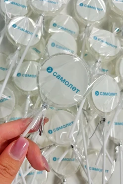 Леденец 5 см с печатью с 1 стороны