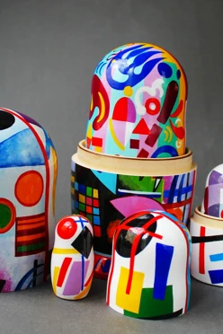 Матрешка большая глянцевая с индивидуальной росписью, 5 шт#1