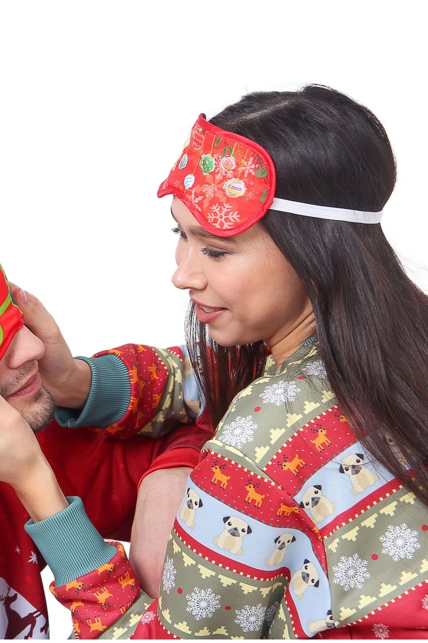 Маска для сна с принтом "Christmas tree decorations"#3