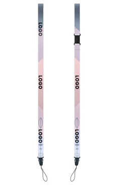 Купить ленту для бейджа блекаут ширина 1,5 см, с клипсой и замком безопасного разрыва, с печатью "Logo"