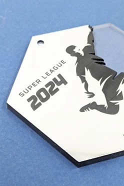 Медаль из акрила АК8013 Многоугольник 80 мм с гравировкой#2