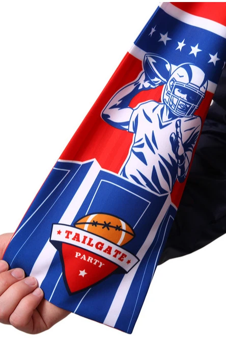 Шарф двухслойный легкий 15х130 см, с полной запечаткой "Tailgate party"#4