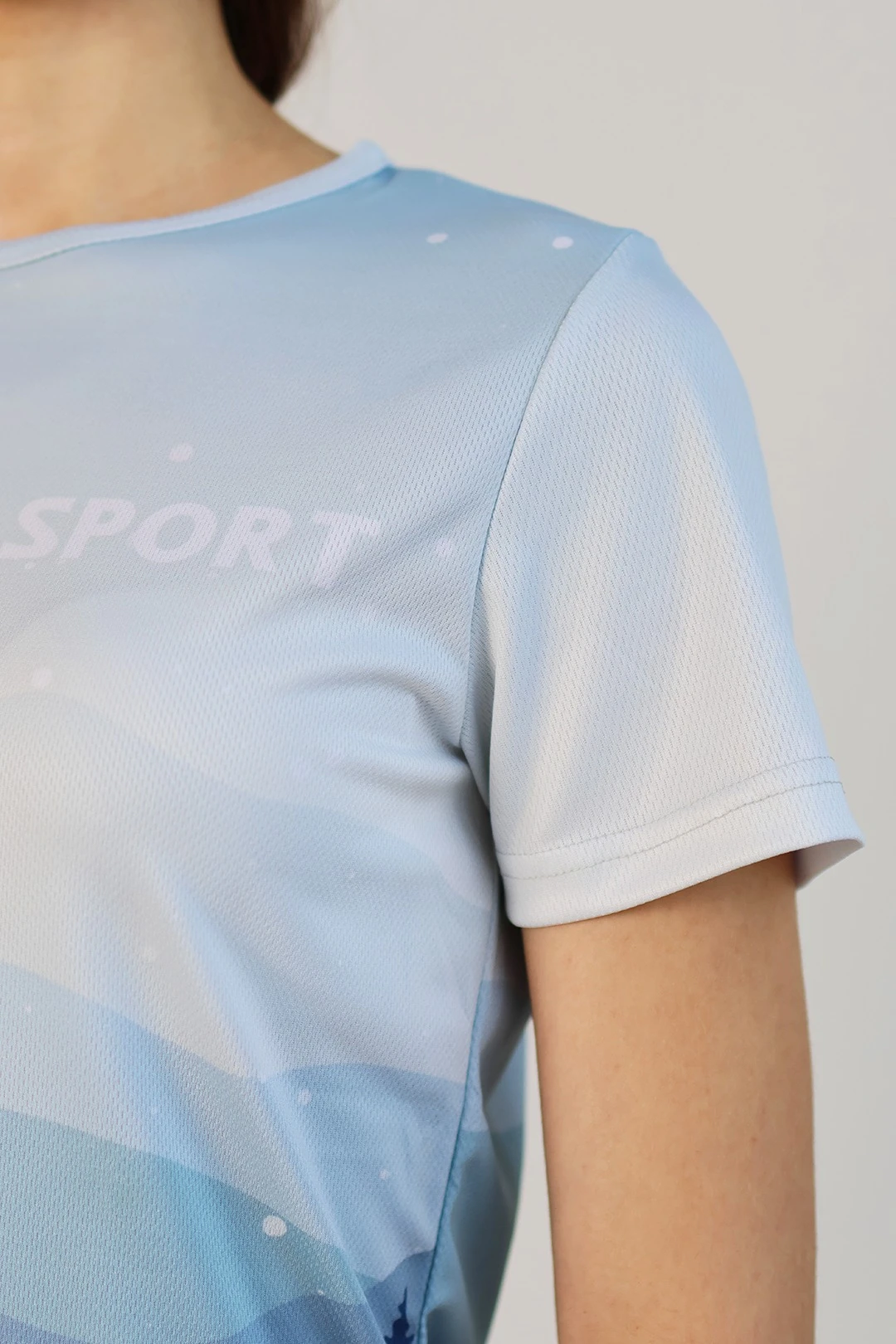 Футболка Гэлэкси женская из ложной сетки с полной запечаткой "Snow!"#3