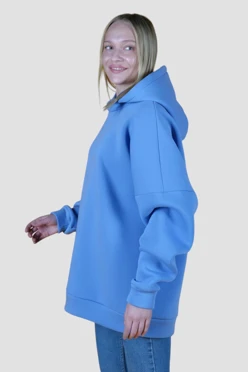 Купить худи Фрэнк из футера унисекс, однотонную голубую