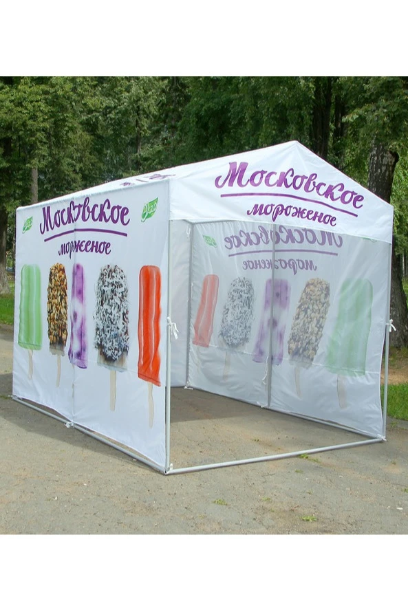 Купить Тент с полной запечаткой (без козырька) 2х3 м "Московское Мороженое" Купить Тент с полной запечаткой (без козырька) 2х3 м "Московское Мороженое"