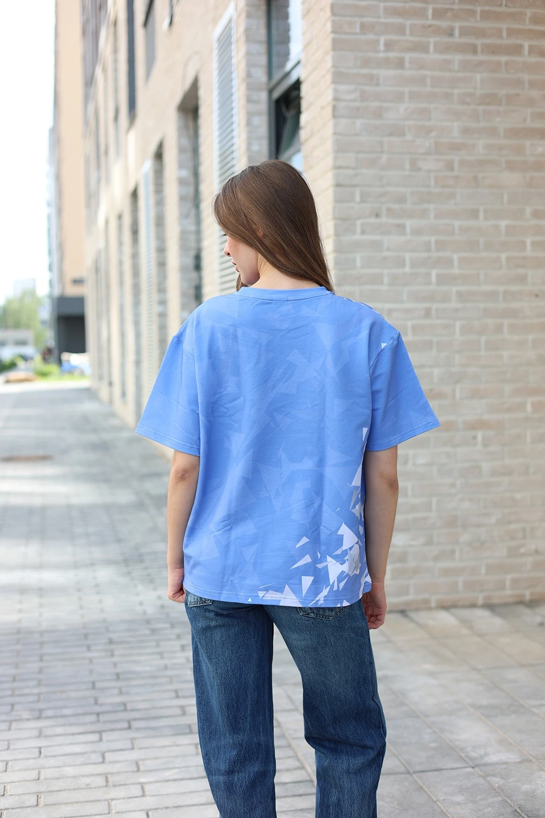 Футболка Теренс оверсайз унисекс из кулирки хб с полной запечаткой "Paper Bird"#4