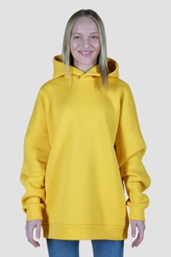 Купить худи Фрэнк из футера унисекс, однотонную желтую