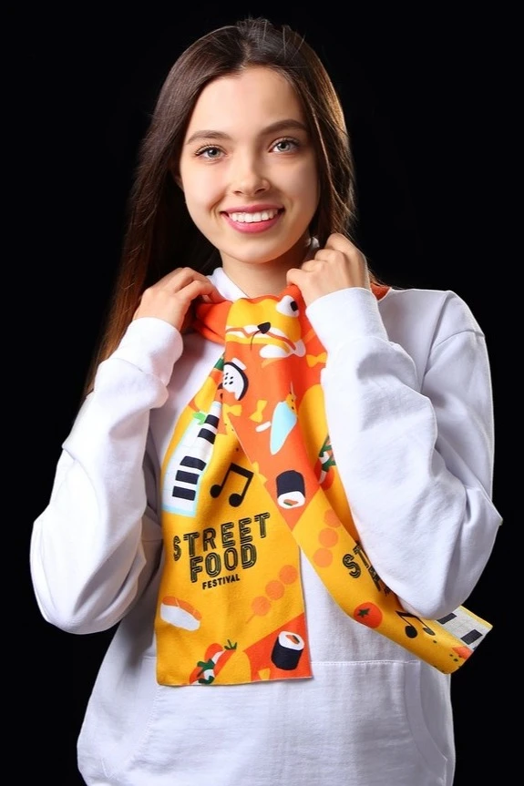 Шарф однослойный утепленный 15х150 см, с полной запечаткой#6