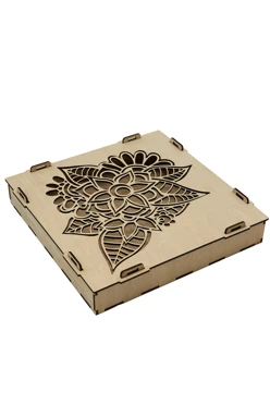 Купить коробку из фанеры с нанесением 257х257х51 мм