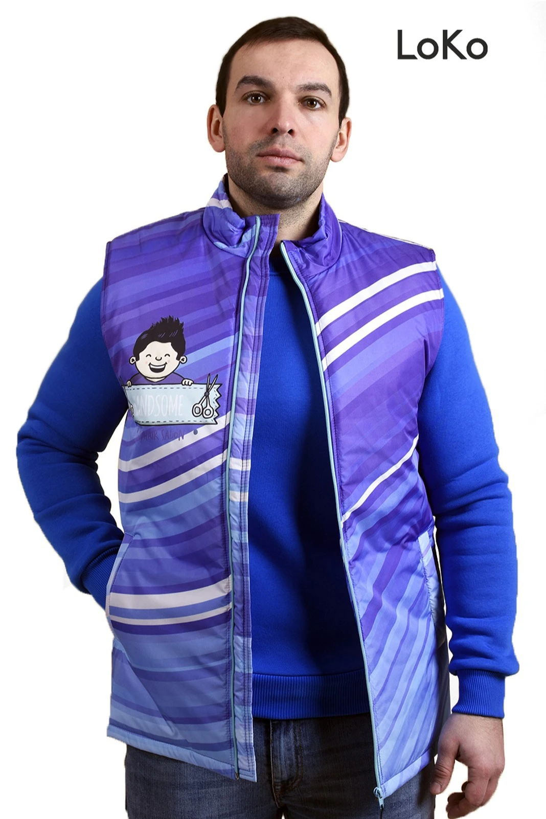 Жилет Детройт на синтепоне унисекс, с полной запечаткой#1 Жилет Детройт на синтепоне унисекс, с полной запечаткой#1