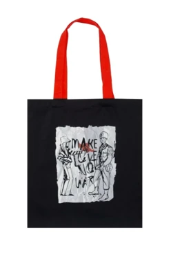 Купить сумку Бэлл из оксфорда 35х45 см, печать с двух сторон "Make love not war"