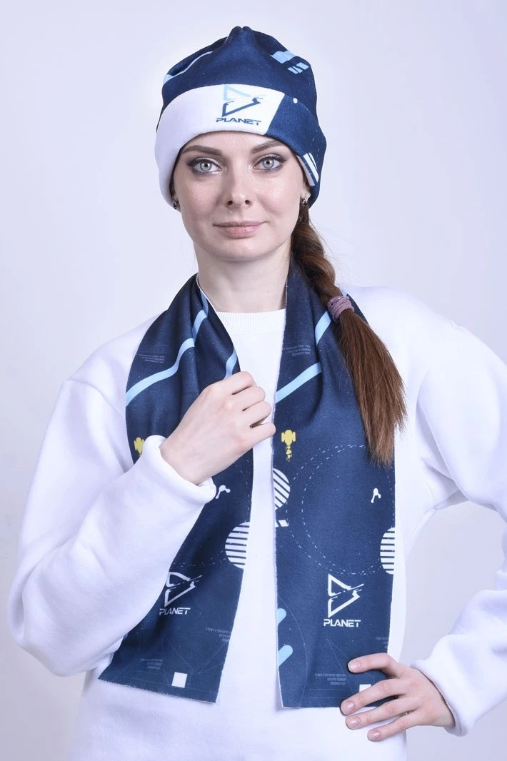 Шарф однослойный утепленный 15х120 см, с полной запечаткой#5