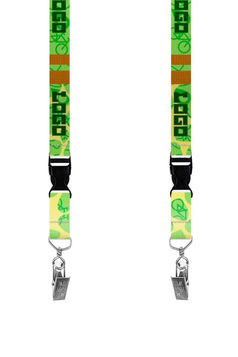 Купить ленту для бейджа блекаут ширина 2 см, с клипсой и трезубцем, с печатью "Logo"