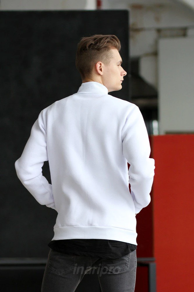 Толстовка Томас из футера унисекс, однотонная белая#1 Толстовка Томас из футера унисекс, однотонная белая#1