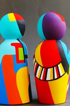 Набор деревянных фигурок в форме силуэтов матовые, 2 шт#2