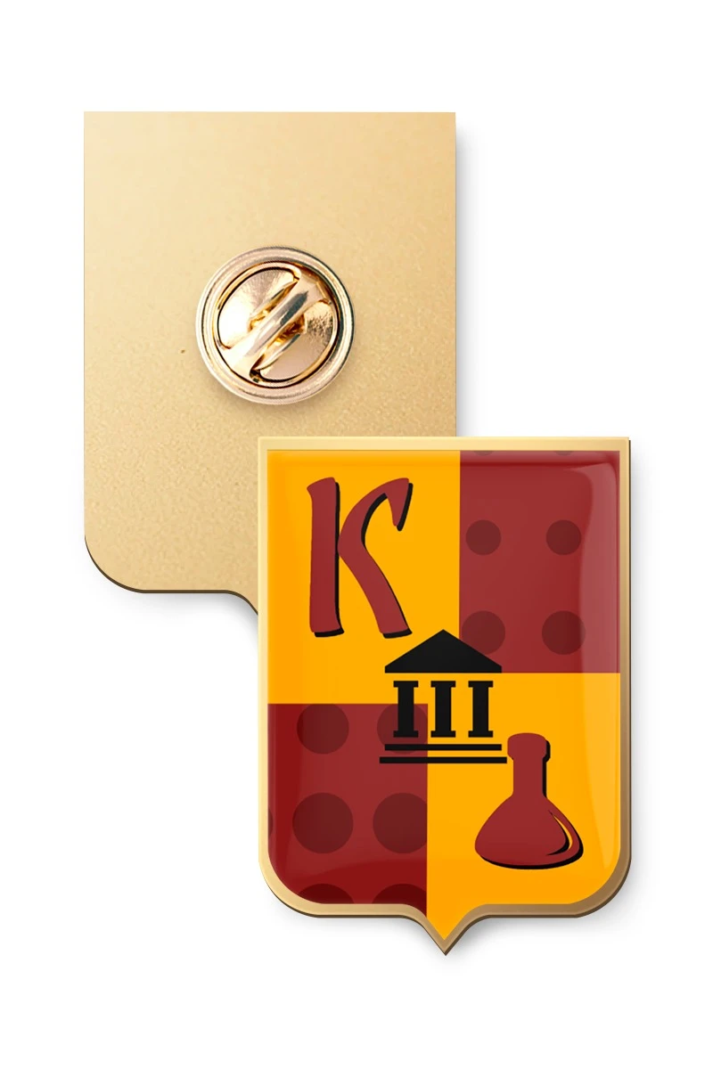 Купить значок заливной Герб 30х22 мм, с принтом "King"