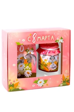 Набор с чаем и мёдом на 8 марта