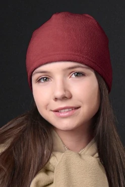 Шапка Вайт флисовая однослойная взрослая, однотонная бордовая#1