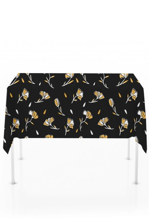 Купить скатерть квадратная 70х70 см, с полной запечаткой "Ночные цветы"