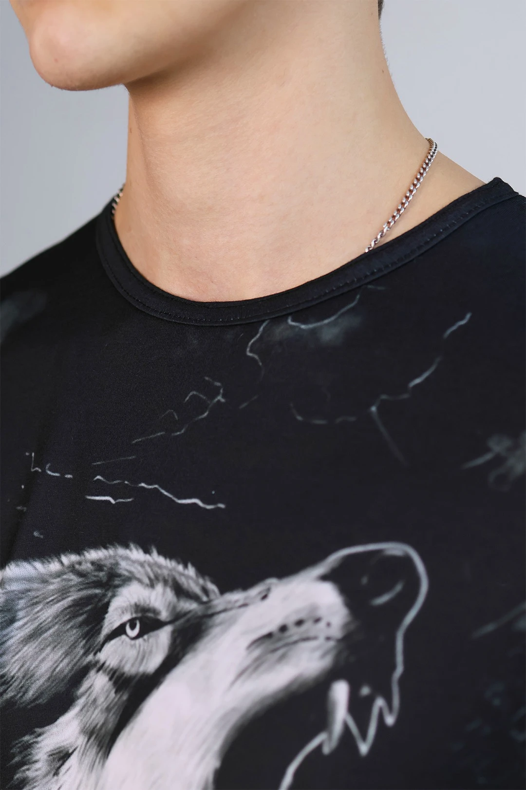 Футболка Гэлэкси унисекс из кулирной глади с полной запечаткой "Wolf"#3