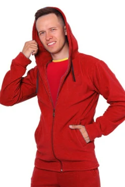 Купить красную толстовку Харисон с капюшоном унисекс