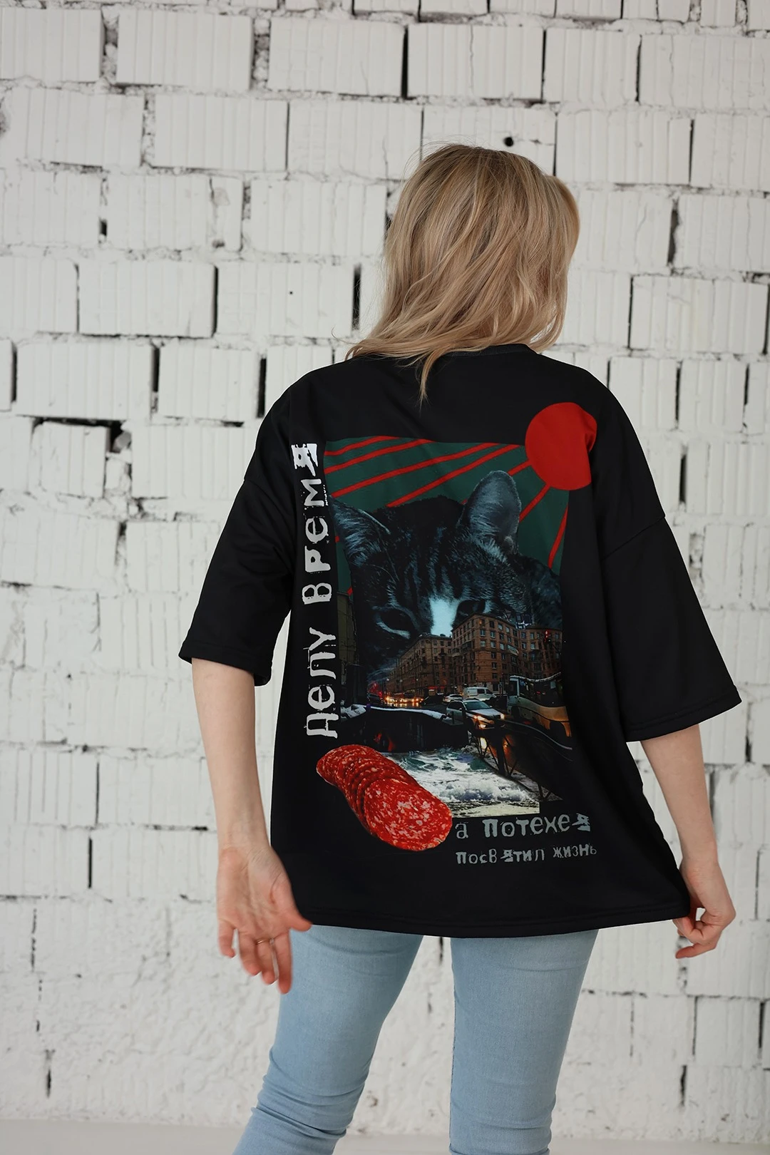 Футболка Макс оверсайз унисекс из футера с полной запечаткой "Quotes"#2 Футболка Макс оверсайз унисекс из футера с полной запечаткой "Quotes"#2