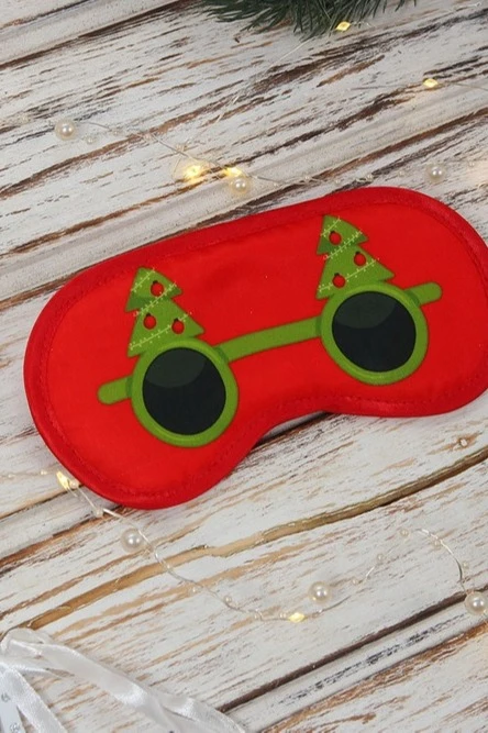 Маска для сна с принтом "Christmas Tree Glasses"#2 Маска для сна с принтом "Christmas Tree Glasses"#2