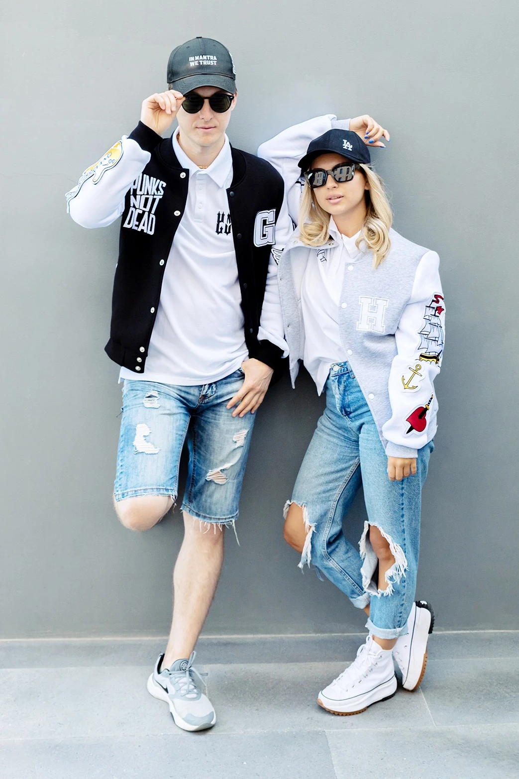 Бомбер Стайл из футера унисекс, однотонный "Punks"#1