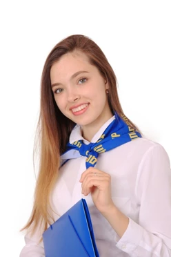 Купить косынку "ЛДПР" треугольную из цветного шелка