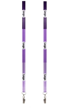 Купить ленту для бейджа блекаут ширина 1,5 см, с клипсой, с печатью "Logo"