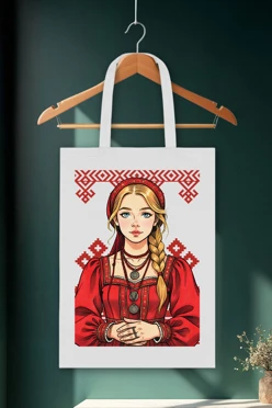 Купить сумку Румми из канваса 25х35 см, с принтом "Girl with a pattern"