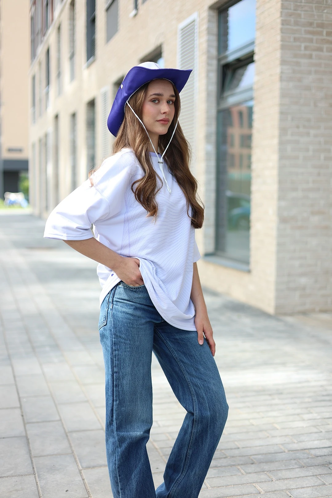 Футболка Макс оверсайз унисекс из кулирки с полной запечаткой "Blue Lines"#2 Футболка Макс оверсайз унисекс из кулирки с полной запечаткой "Blue Lines"#2