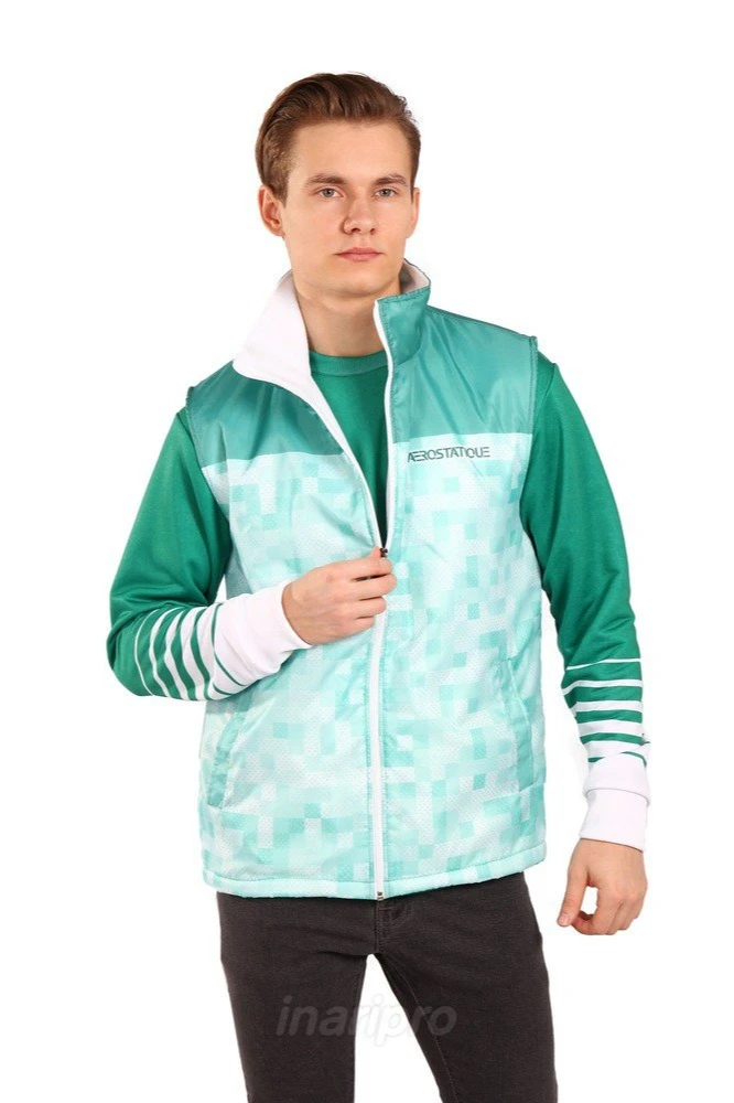 Купить Жилет Пилот с подкладом из флиса унисекс, с полной запечаткой "Aerostatique"