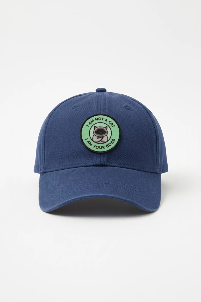 Наклейка-стикер Круг 6,5х6,5 см с печатью "Im not a cat"#1