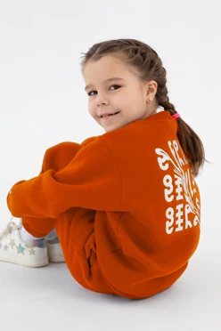 Купить свитшот Тревис из футера детский, однотонный оранжевый