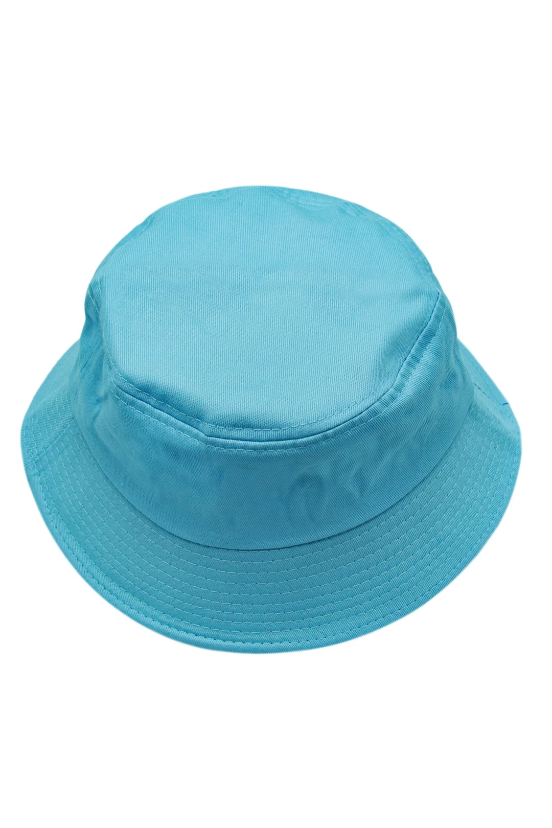 Купить панаму Мадрид из греты с узкими полями, однотонная голубую