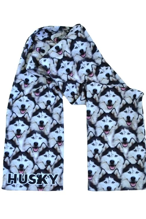 Шарф двухслойный утепленный 15х150 см, с полной запечаткой "Husky"#6