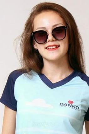 Футболка Спэйс V-ворот женская из примы с полной запечаткой "DANKO"#1