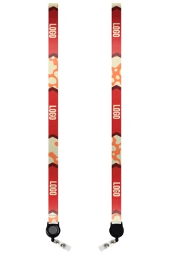 Купить ленту для бейджа блекаут ширина 2 см, с ретрактором, с печатью "Logo"