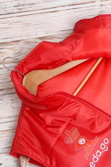 Жилет Портер на синтепоне со стежкой унисекс, с полной запечаткой "eda.go"#4