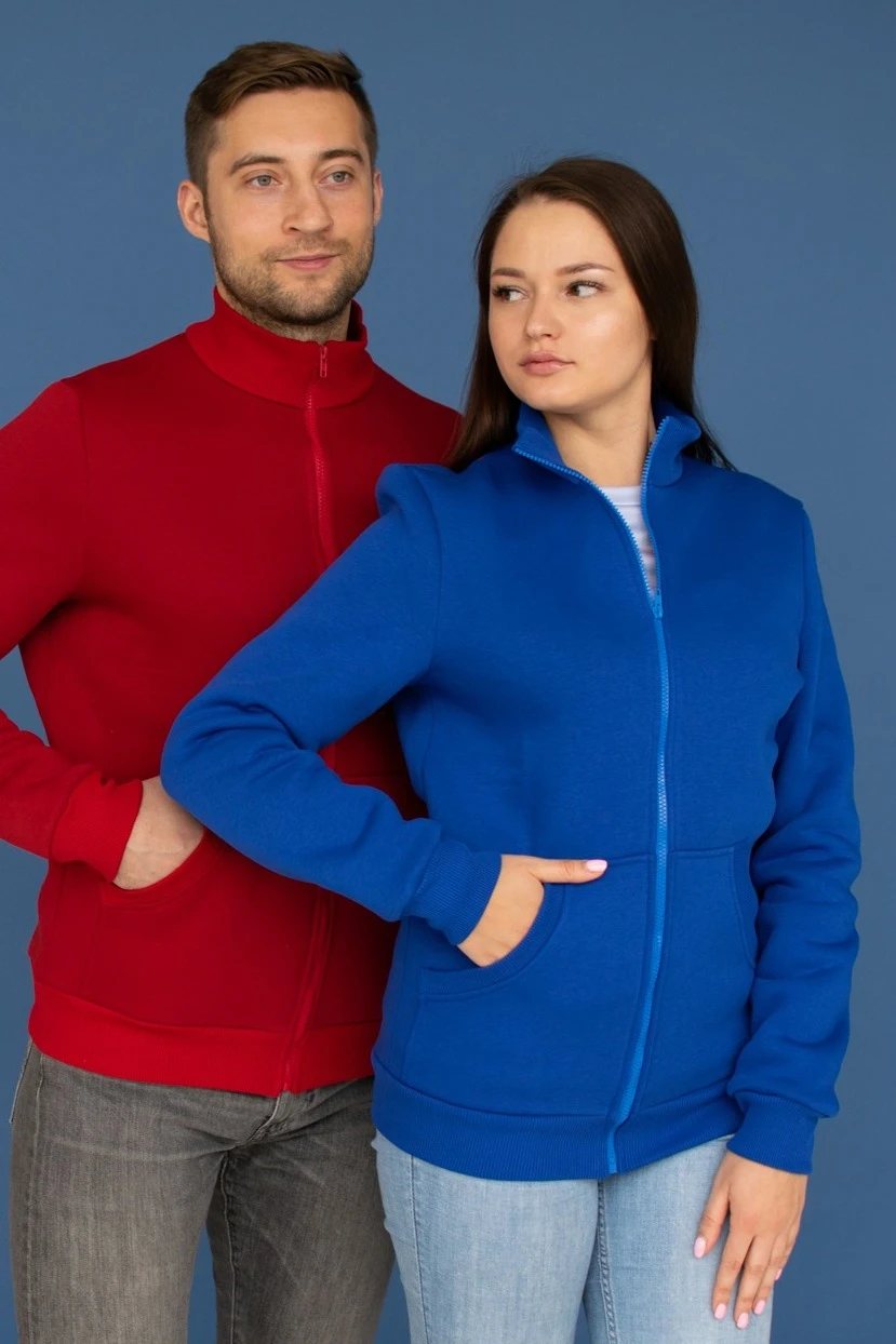 Толстовка Томас из футера унисекс, однотонная синяя#5