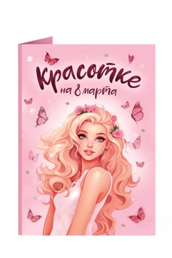 Открытка с 4 шоколадными конфетами с готовым или индивидуальным дизайном