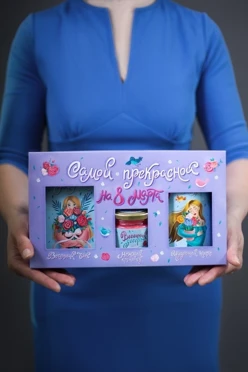 Набор с чаем, кофе и мёдом на 8 марта#2