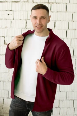 Купить толстовку Филл флисовую унисекс, однотонная бордовая