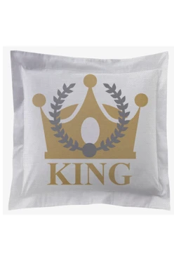 Подушка с бордюром 40х40 см, с принтом "Queen and King"#1