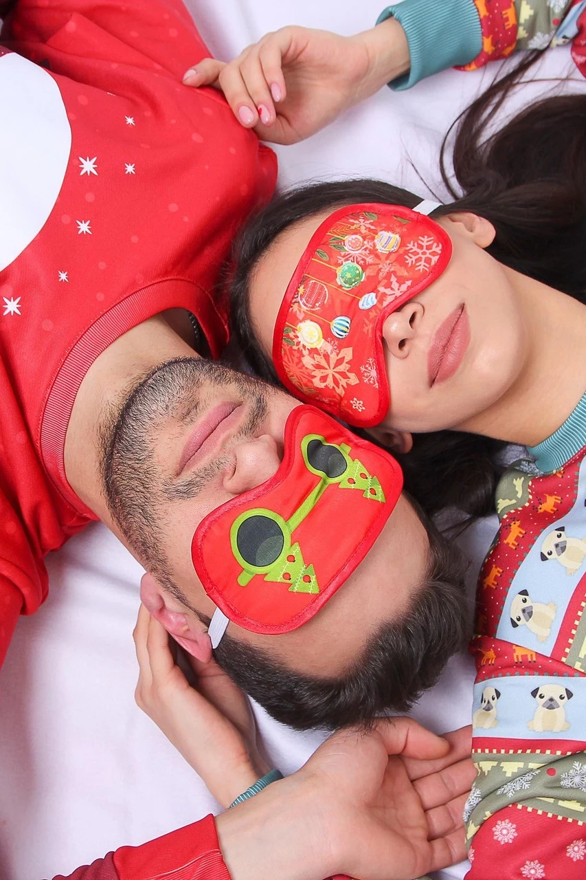 Маска для сна с принтом "Christmas Tree Glasses"#8 Маска для сна с принтом "Christmas Tree Glasses"#8