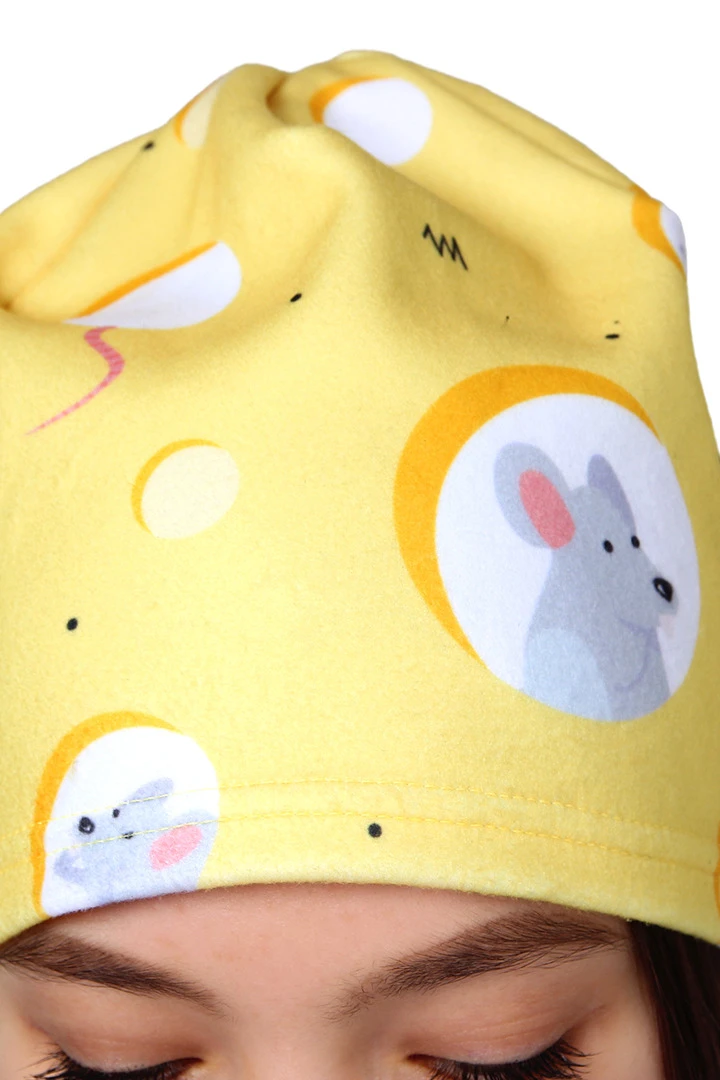 Шапка Лав флисовая однослойная взрослая, с полной запечаткой "Mouse"#5